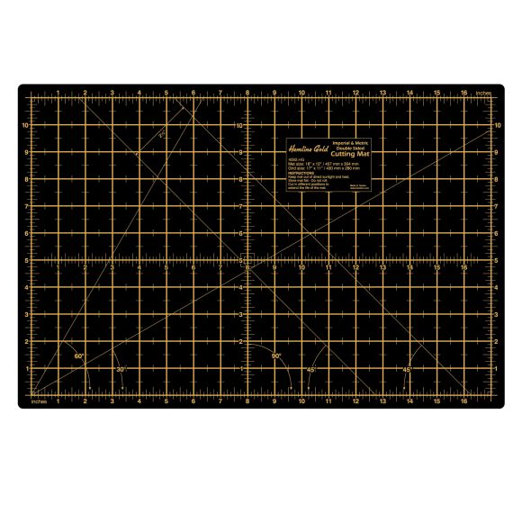 Tapis de découpe - auto-cicatrisant A3 30 x 45 cm (noir/doré) de Hemline Gold