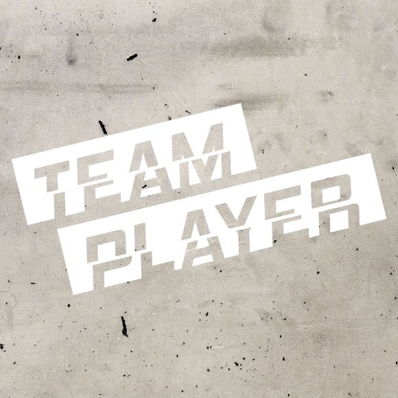 Motif film de découpe à repasser "Teamplayer" (blanc) de KREANDO