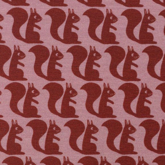 Jersey Baumwolle "All my Friends/Eichhörnchen" (rosa-rot) von SWAFING