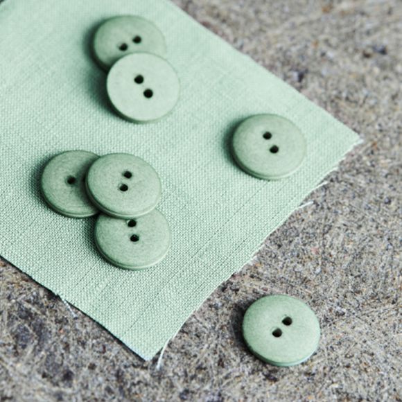 Knopf "Curb Cotton - sage green" 2-Loch Ø 18 mm - Set à 2 Stk. (pastellmint) von mind the MAKER