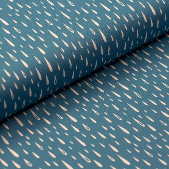Tissu coton bio "Tiny and Wild/Raindance" (bleu pétrole/offwhite) de Cloud9 Fabrics