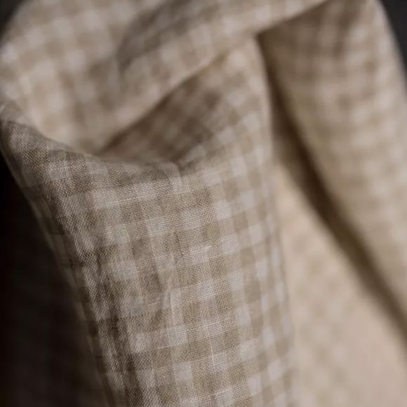 Tissu en lin - teint en fil "Sommen Check/carreaux" (écru/beige clair) de MERCHANT & MILLS
