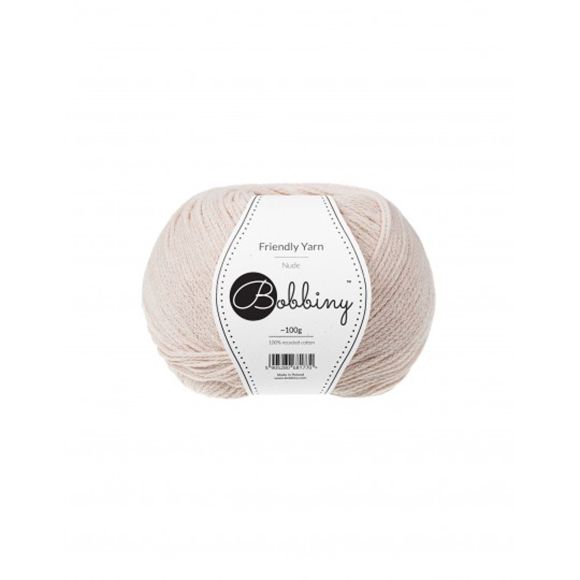 Fil en coton Recycling "Friendly Yarn - nude" (rose poudre) de Bobbiny