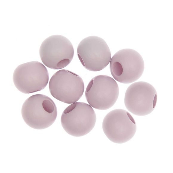 Perles en bois "Macramé" Ø 20 mm - 10 pièces (rose) de RICO DESIGN
