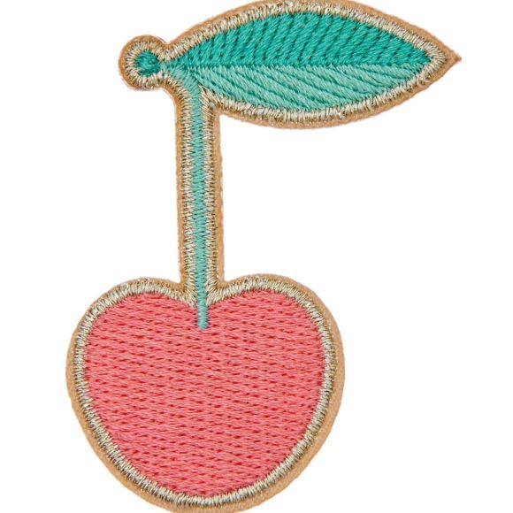 Patch thermocollant "Cerise" (rouge clair-vert) de RICO DESIGN