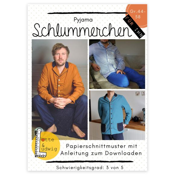 Schnittmuster Herren Pyjama "Schlummerchen für ihn" Gr. 44-58 von Lotte & Ludwig