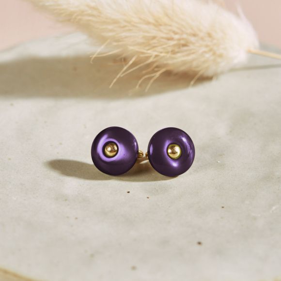 Bouton "Jewel - majestic purple" rond Ø 9 mm (violet/doré) de ATELIER BRUNETTE