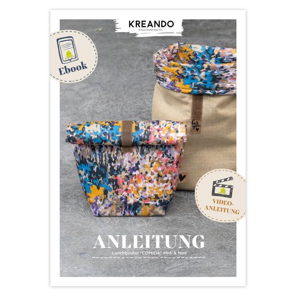 Ebook - Nähanleitung Lunchbeutel "COMIDA - Mini & Midi" von KREANDO (deutsch)