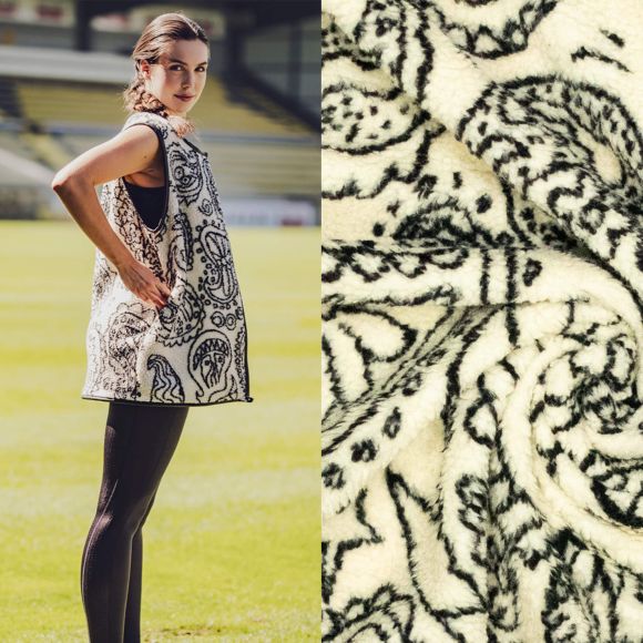 Teddyplüsch "Paisley - Ember Fibre Mood" (ecru-schwarz)