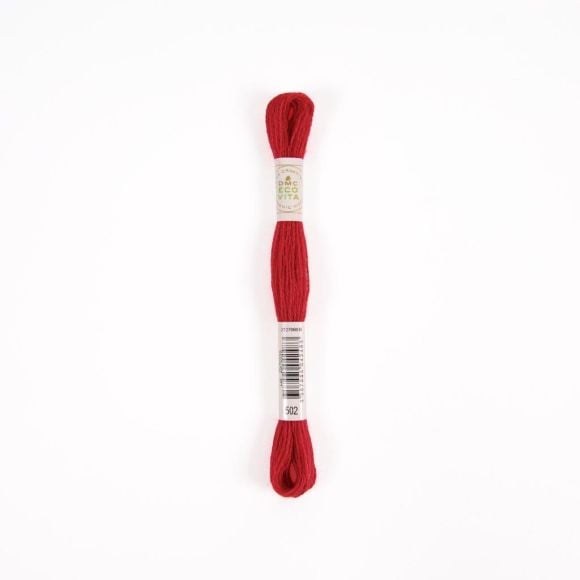 Fil à broder en laine bio DMC "Eco Vita 360" écheveau de 16 m (502/rouge)