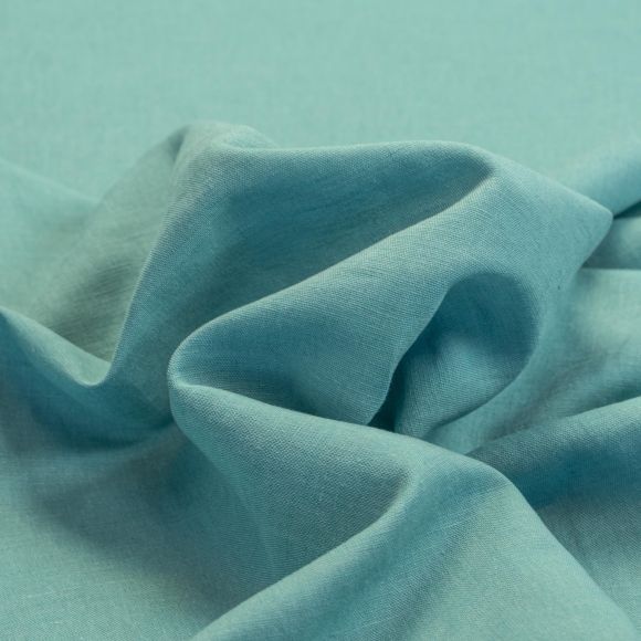 Halbleinen Leinen/Baumwolle - washed "Verona" (aqua)