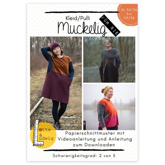 Patron - Pullover/robe oversize pour femmes "Muckelig" (34-56) de Lotte & Ludwig (en allemand)