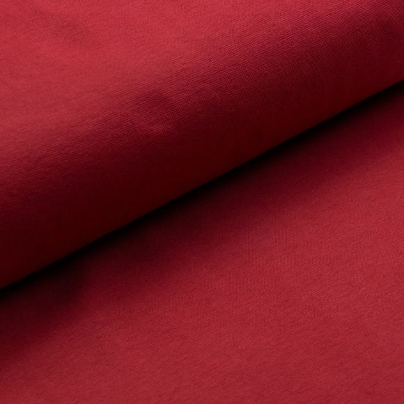Tissu bord côte bio lisse "Ben" - tubulaire (rouge foncé)