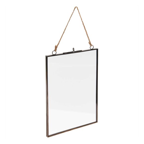 Cadre en métal à suspendre - double vitre 16 x 22 cm (noir) de RICO DESIGN