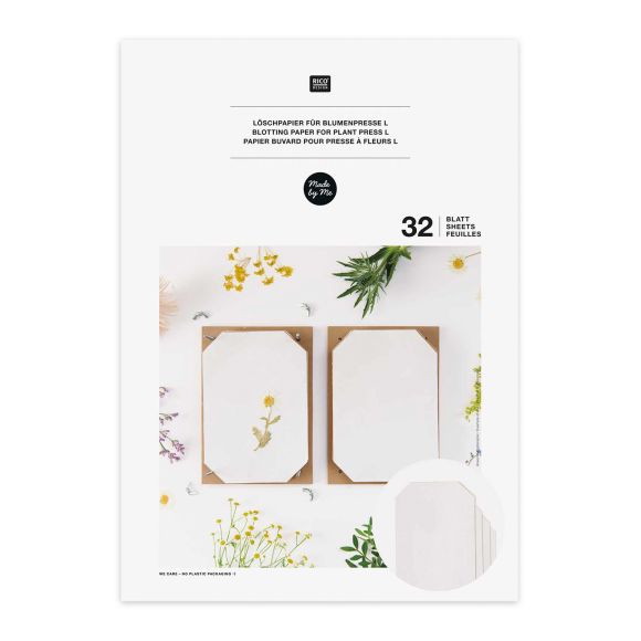 Nachfüllpackung Löschpapier für Blumenpresse gross (natur) von RICO DESIGN