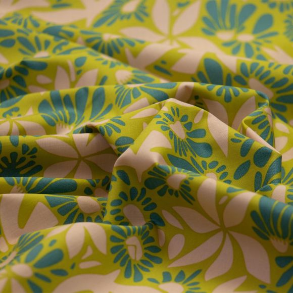 Coton "Evolve/Key Lime" (lime-vert/beige clair) de ART GALLERY FABRICS