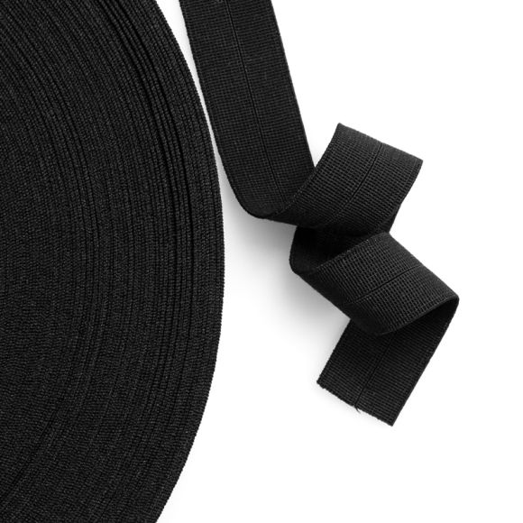 Einfassband - elastisch 20/30 mm, Rolle à 50 m (schwarz)