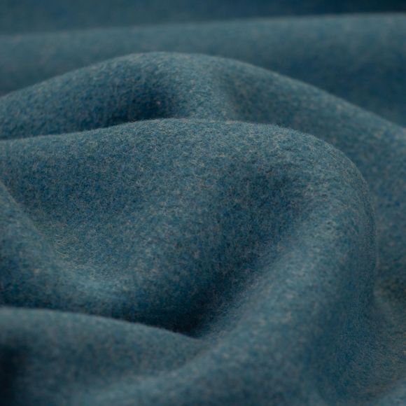 Tissu polaire en coton bio "uni" (bleu canard)