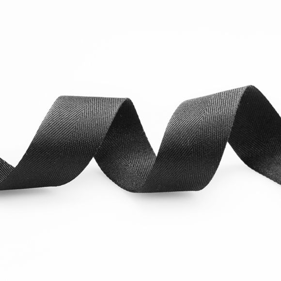 Schürzenband Polyester "Fischgrät" - 20/25/30 mm - am Meter (schwarz)