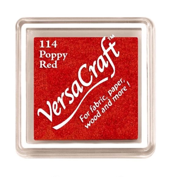 Tampon encreur - petit "VersaCraft" pour textiles (114/poppy red) de Tsukineko