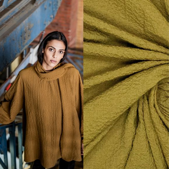 Coton stretch "bubble - Electra Fibre Mood" (olive clair)
