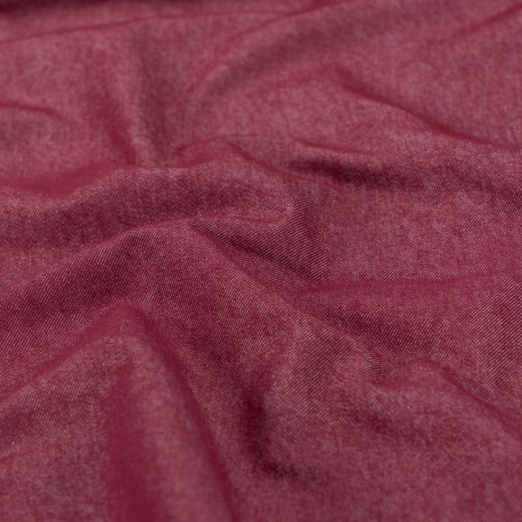 Jeansstoff Stretch "Light Denim" (bordeaux)
