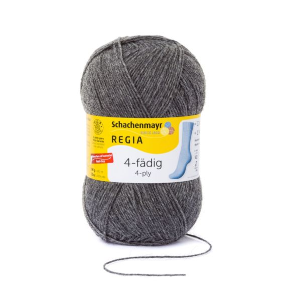 Laine pour chaussettes "Regia Basic 4 fils" (gris moyen chiné) de Schachenmayr