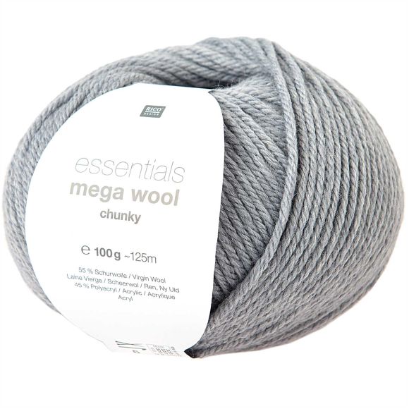 Wolle - Rico Essentials Mega Wool chunky (hellgrau)