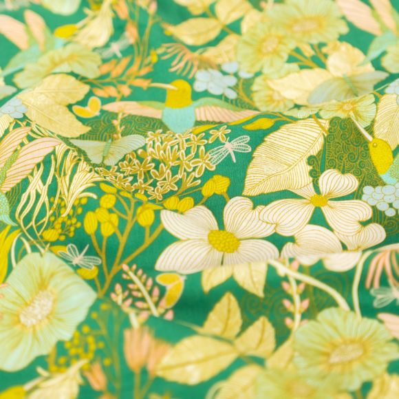 Viskose "Stillwater - Sunrise" (grün-lachs/pastellblau) von ART GALLERY FABRICS