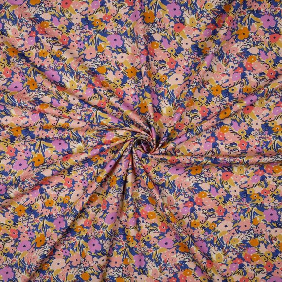 Popeline Baumwolle "Floral Fest" (rosa/lila/gelb) von Nerida Hansen