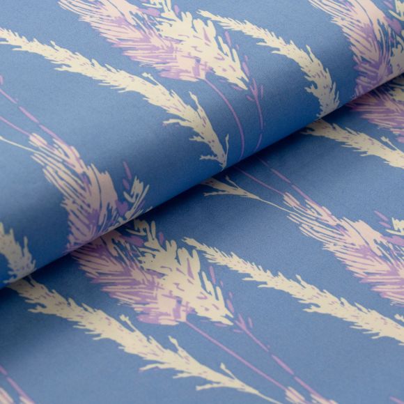 Coton "Transformation - herbes de la pampa" (bleu pigeon-lilas/blanc) de Rico Design