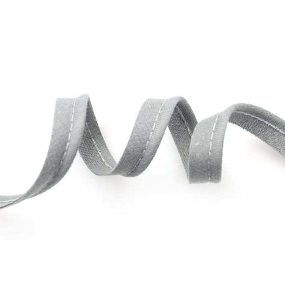 Passepoil coton "uni" 12 mm - au mètre (gris)