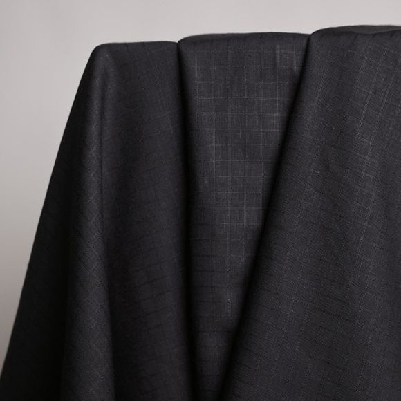 Viscose/lin "Little Tile - deep charcoal" (anthracite) de ATELIER BRUNETTE