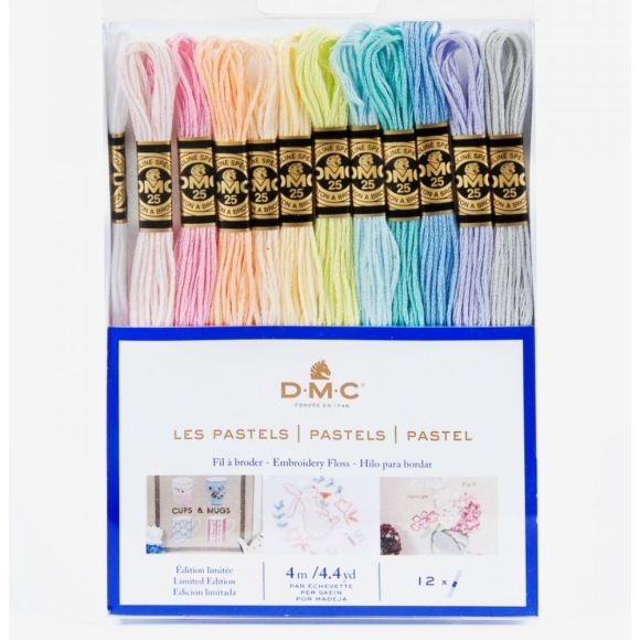 Set de fils à broder "Pastel” 12 écheveaux de 4 m de DMC