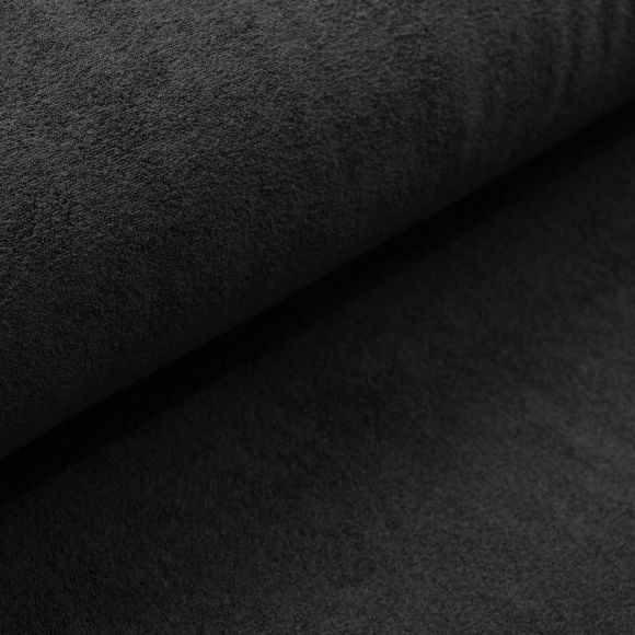 Jersey éponge en coton bio "uni" (noir)