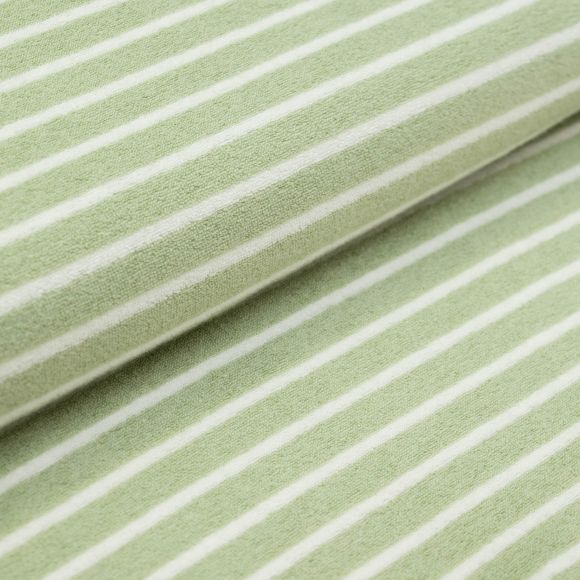 Jersey éponge en coton "Rayures" (vert pastel-offwhite)
