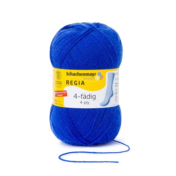 Laine pour chaussettes "Regia Basic 4 fils" (electric blue) de Schachenmayr
