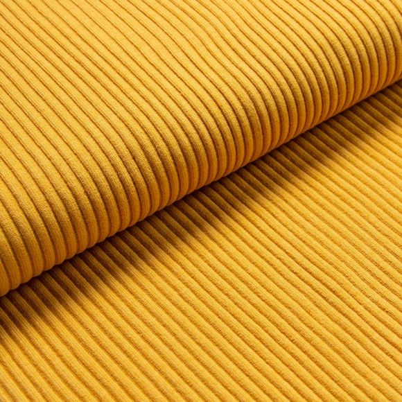 Tissu bord côte - tubulaire "Heavy Rib" (jaune moutarde)
