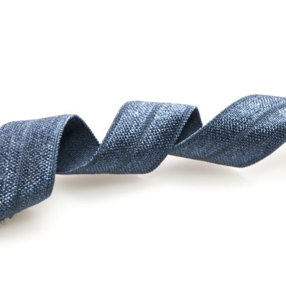 Einfassband - elastisch 15 mm (jeansblau)
