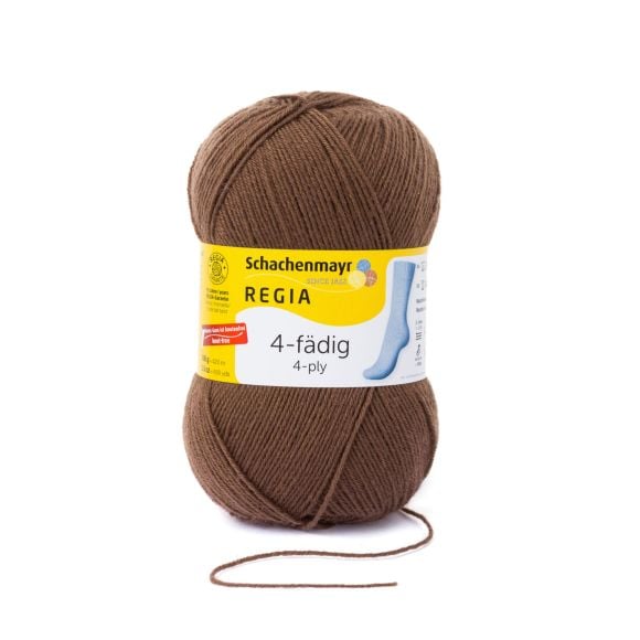Sockenwolle "Regia Basic 4-fädig" (dunkelbraun) von Schachenmayr