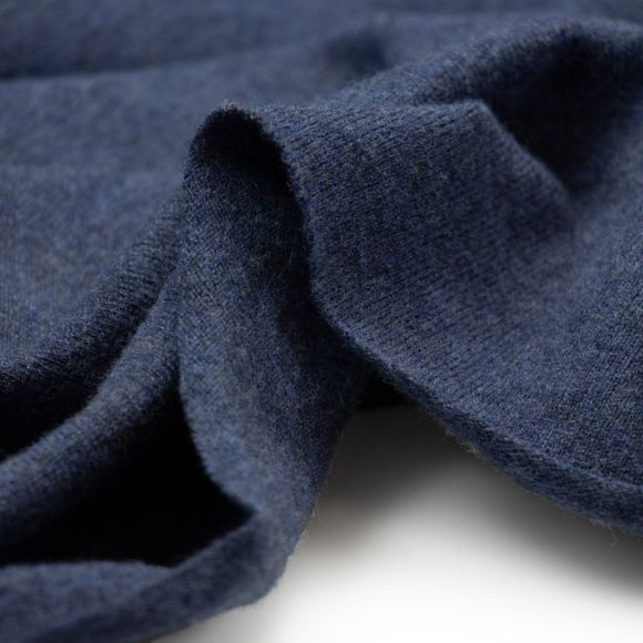 Fine maille de laine mérinos "Cashmere Feelings" (bleu jean chiné)
