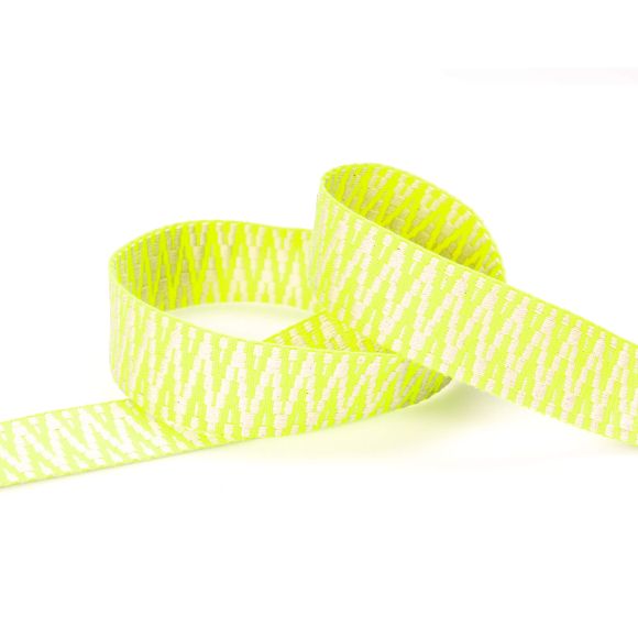 Gurtband "Jacquard Aztek Neon" 40 mm (ecru/neongelb)
