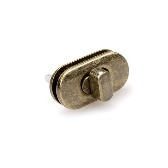 Fermoir tourniquet pour sac - ovale "Métal" - 35 mm (laiton antique)