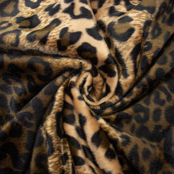 Fausse fourrure "Léopard/animal print" (brun-noir)