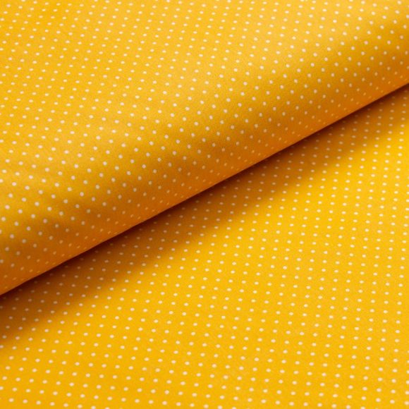 Toile cirée - coton enduit "Points minuscules" (jaune-blanc)