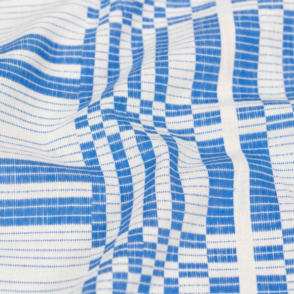 Baumwolle "Astrid Weave in Cobalt" (ecru-blau) von Fableism