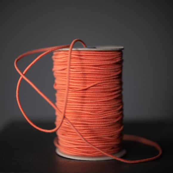 Cordon élastique "Recycled Cotton-Orange Pop" - Ø 3 mm (corail) de Merchant & Mills