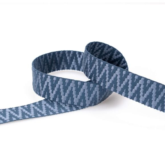 Gurtband "Jacquard Aztek" 30 mm (jeansblau)