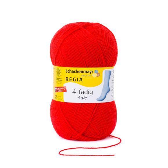 Laine pour chaussettes "Regia Basic 4 fils" (rouge) de Schachenmayr