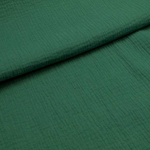Double gaze de coton "Mousseline Basic" (vert sapin)
